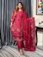 Premium Red Dragon 4PC Unstitched Set – Confidence Edition