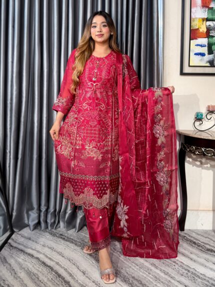 Premium Red Dragon 4PC Unstitched Set – Confidence Edition