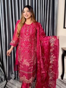Premium Red Dragon 4PC Unstitched Set – Confidence Edition - Image 5