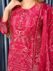 Premium Red Dragon 4PC Unstitched Set – Confidence Edition - Image 4