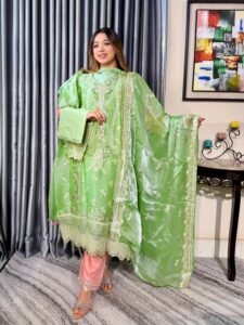 Pistachio Green Unstitched 4pc Set // New Arrival Collection - Image 5