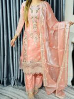 Elite embrodery Misty Colour Unstitched 4pc Set // New Arrival - Image 5