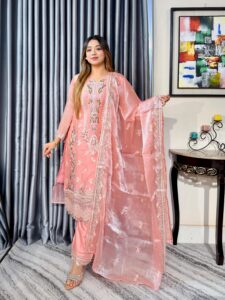 Elite embrodery Misty Colour Unstitched 4pc Set // New Arrival - Image 2