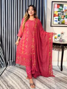 Noor-E-All Embroidered 4pc Set (Unstitched / Stitched ) - Image 4