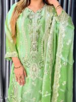 Pistachio Green Unstitched 4pc Set // New Arrival Collection - Image 2