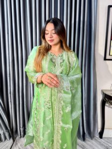 Pistachio Green Unstitched 4pc Set // New Arrival Collection - Image 6
